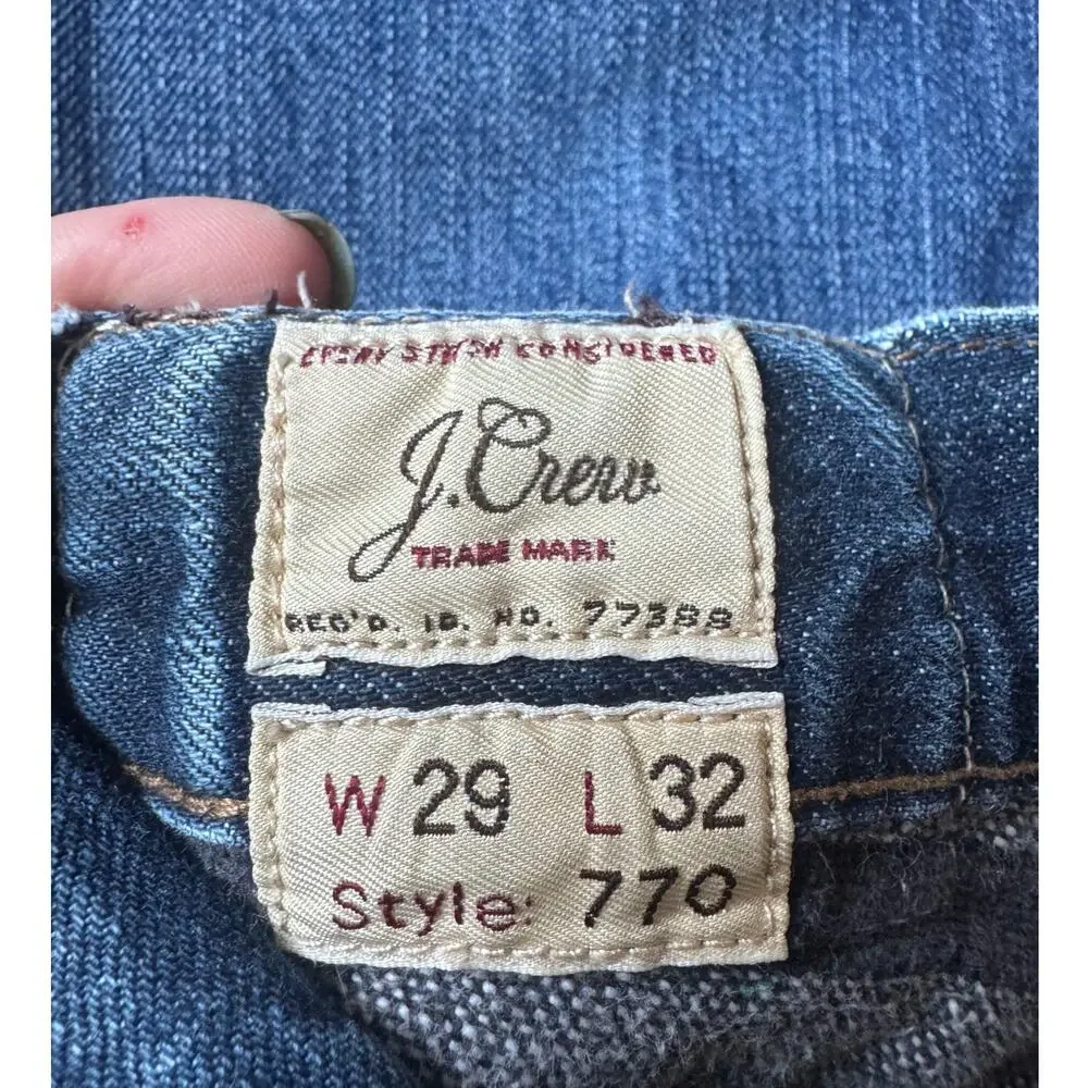 J.Crew | Kaihara Denim Medium Rinse Lined Straight Leg Style 770 Jeans | 29x32